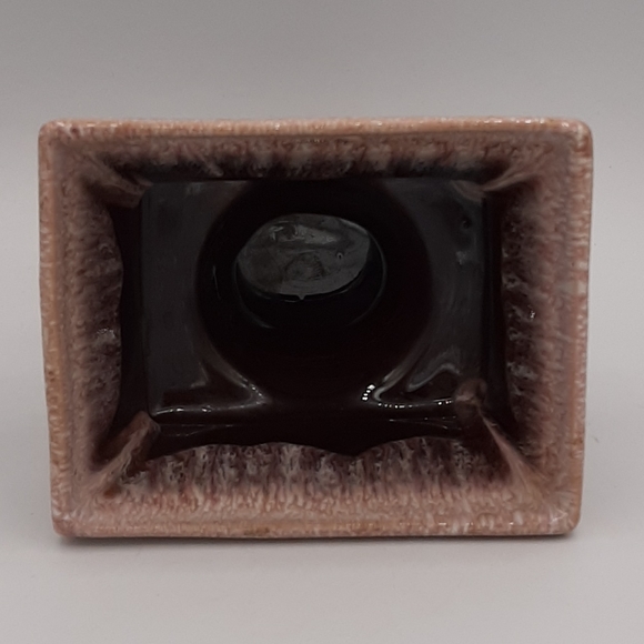 Vintage Indoor Brown Pink Drip Glaze Pedestal Planter Succulents Made in Japan - Picture 5 of 7